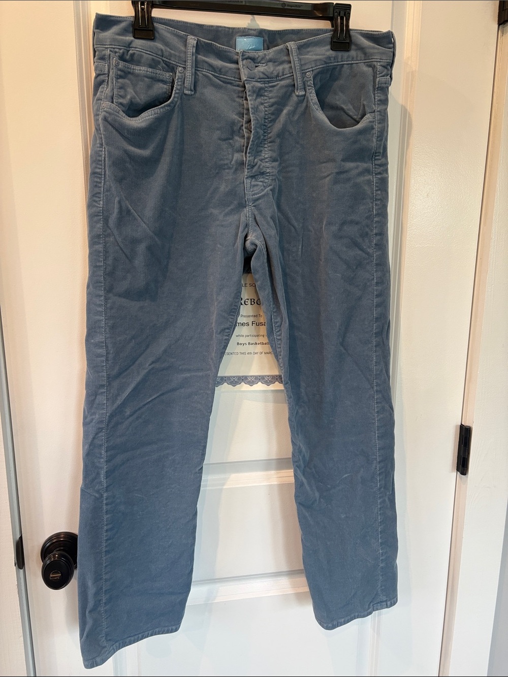 MOTHER lil’ Petite Length Women’s Slate Blue Corduroy Pants